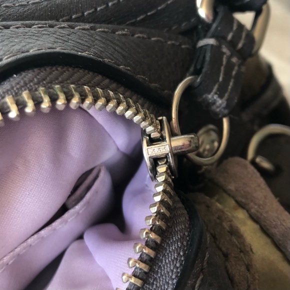 COACH Maggie Mia Inlaid “C” Leather/Suede/Fabric Patchwork Hobo Shoulder Bag - Picture 14 of 16